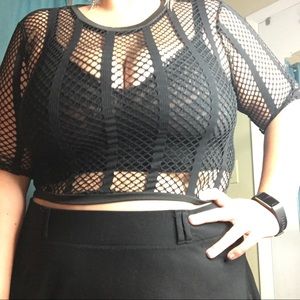 plus size fishnet top
